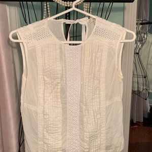 White embroidered J. Crew top